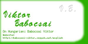 viktor babocsai business card